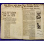 Scrapbook of newspaper and magazine cuttings of 1937 boxing champions including Joe Louis and