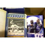 Box of mixed Everton FC programmes and memorabilia. Not available for in-house P&P, contact Paul O'