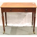 Victorian mahogany occasional table with single drawer on tapering supports, 73 x 49 cm. Not