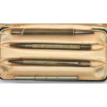 Three hallmarked silver antique propelling pencils. P&P Group 1 (£14+VAT for the first lot and £1+