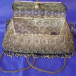 Anglo Indian possibly silver filigree ladies evening purse. P&P Group 1 (£14+VAT for the first lot