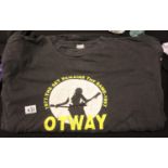 Four John Otway fan club t-shirts various sizes. P&P Group 1 (£14+VAT for the first lot and £1+VAT