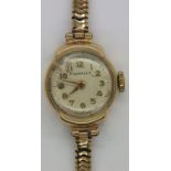 Pinnacle; 9ct gold ladies wristwatch. P&P Group 1 (£14+VAT for the first lot and £1+VAT for