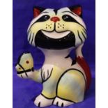 Lorna Bailey cat, Butterfly, H: 13 cm. No cracks, chips or visible restoration. P&P Group 1 (£14+VAT