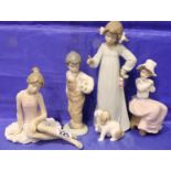 Four mixed Nao figurines. P&P Group 3 (£25+VAT for the first lot and £5+VAT for subsequent lots)
