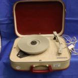 Fidelity portable electric record player Model HP31. Not available for in-house P&P, contact Paul