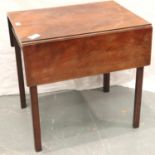 A 19th century flame mahogany drop leaf table of small proportions, 96 x 71 x 70 cm H (open). Top