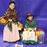 Two Royal Doulton figurines, Silks & Ribbons and The Orange Lady. P&P Group 2 (£18+VAT for the first