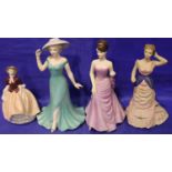Three Coalport figurines and another. P&P Group 3 (£25+VAT for the first lot and £5+VAT for