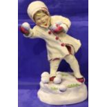 Royal Worcester figurine by FG Doughty, December, H: 17 cm. P&P Group 2 (£18+VAT for the first lot