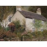 Oil on board of Dove Cottage, 25 x 20 cm. P&P Group 3 (£25+VAT for the first lot and £5+VAT for