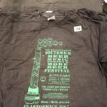 Seven mixed music festival t-shirts various sizes mainly Glastonwick Festival and Southwick Beer