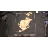 Five Sisters of Mercy t-shirts including Over Bombing tour, Tune In, Turn Off, Burn Out and Alice,