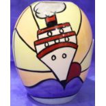 Lorna Bailey vase in the Cruise pattern, H: 17 cm. No cracks, chips or visible restoration. P&P