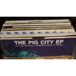 Box of fifty mixed 12 inch singles. Not available for in-house P&P, contact Paul O'Hea at