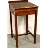 Victorian pine clerks desk with hinged top, 66 x 72 x 130 cm H. Not available for in-house P&P,