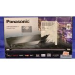 Panasonic DMP-BDT380EB 4K ultra HD upscaling Blu-ray disc player, boxed with remote. P&P Group 2 (£