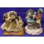 Giuseppe Armani Italian figurine on a wooden base and another. Not available for in-house P&P,