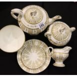 Victorian gilded patterned tea set. Not available for in-house P&P, contact Paul O'Hea at