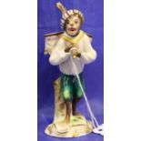 19th century German porcelain monkey figurine, painted and gilt with impressed and stamped marks