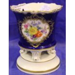 Small Meissen painted and gilded pot, H: 9 cm. No cracks, chips or visible restoration. P&P Group