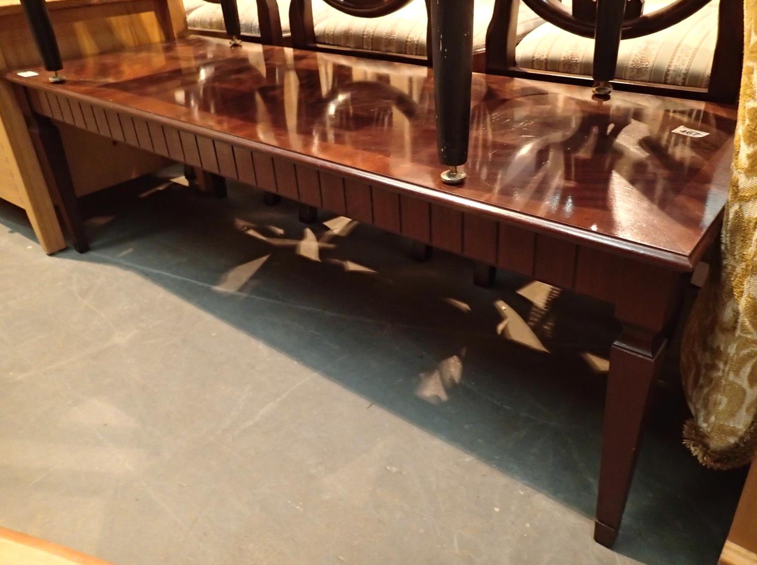 G Plan long coffee table, L: 136 cm. Not available for in-house P&P, contact Paul O'Hea at Mailboxes