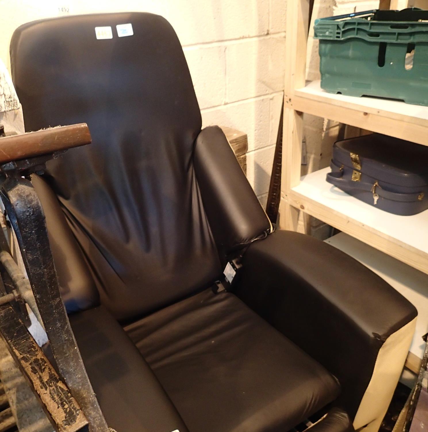 Large black electric chair on castors. Not available for in-house P&P, contact Paul O'Hea at