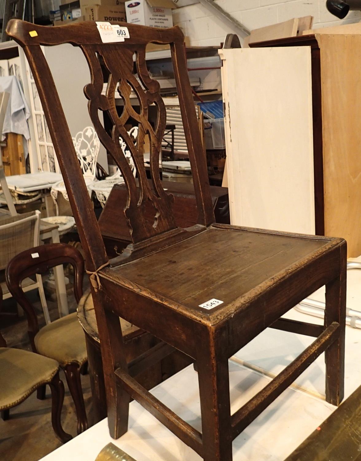 A Brown & Co dining chair. Not available for in-house P&P, contact Paul O'Hea at Mailboxes on