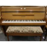 Zender wooden short piano. Not available for in-house P&P, contact Paul O'Hea at Mailboxes on