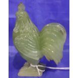 19th century Chinese carved jade rooster, H: 90 mm. P&P Group 1 (£14+VAT for the first lot and £1+