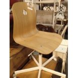 Wooden seated revolving office chair. Not available for in-house P&P, contact Paul O'Hea at