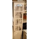 Large bleached beech effect double wardrobe with glazed doors and a matching single wardrobe, H: 215