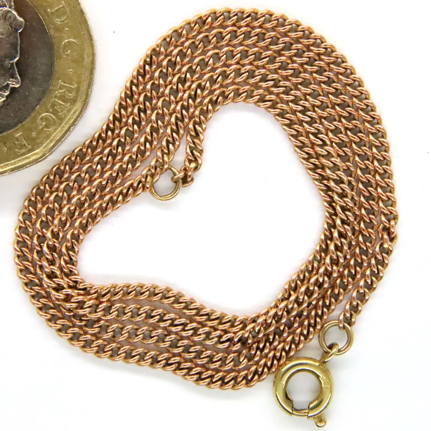 9ct rose gold neck chain, L: 45 cm, 4.0g. P&P Group 1 (£14+VAT for the first lot and £1+VAT for