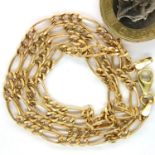14ct gold figaro neck chain, L: 45 cm, 4.3g. P&P Group 1 (£14+VAT for the first lot and £1+VAT for