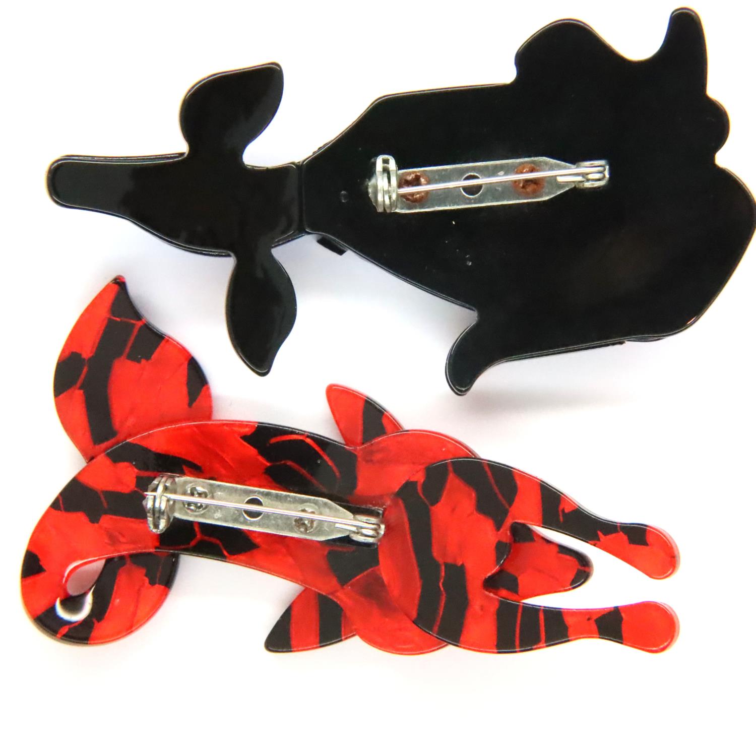 Two Leah Stein style animal brooches, L: 7.5 cm. P&P Group 1 (£14+VAT for the first lot and £1+VAT - Image 2 of 2