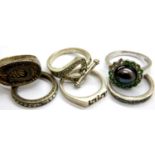 Six assorted 925 silver rings, various sizes. P&P Group 1 (£14+VAT for the first lot and £1+VAT