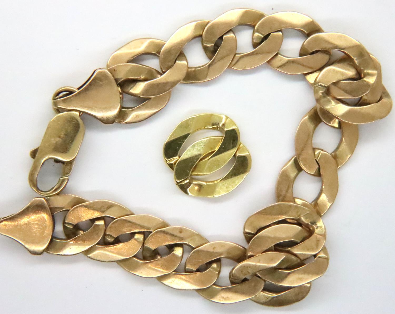9ct gold bracelet with extra links, 19.8g, L: 20 cm. P&P Group 1 (£14+VAT for the first lot and £1+ - Image 2 of 3