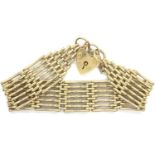 9ct gold gate bracelet, L: 14 cm, 17.7g. P&P Group 1 (£14+VAT for the first lot and £1+VAT for