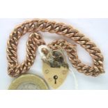 9ct rose gold bracelet with individually marked links, L: 16 cm, 18.8g. P&P Group 1 (£14+VAT for the