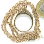 9ct gold full sovereign pendant mount and chain, 9.4g. P&P Group 1 (£14+VAT for the first lot and £