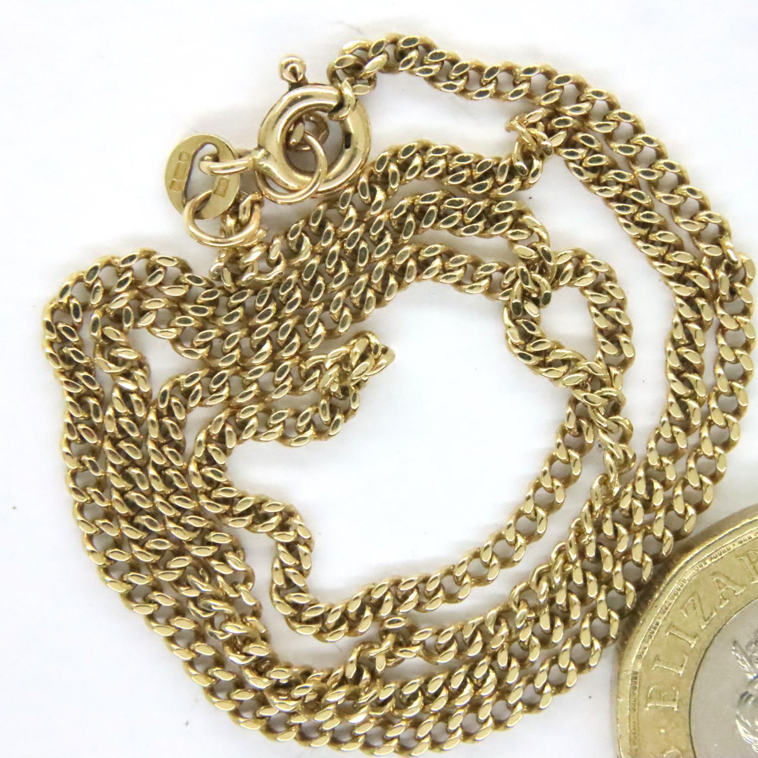 9ct gold neck chain, L: 45 cm, 4.8g. P&P Group 1 (£14+VAT for the first lot and £1+VAT for