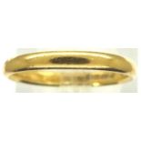 22ct gold wedding band, size M/N, 3.1g. P&P Group 1 (£14+VAT for the first lot and £1+VAT for