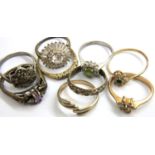 Collection of silver and other dress rings, various sizes. P&P Group 1 (£14+VAT for the first lot