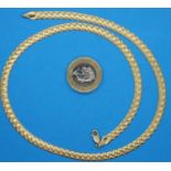 9ct gold articulated collarette, L: 42 cm, 7.7g. P&P Group 1 (£14+VAT for the first lot and £1+VAT