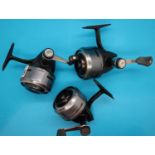 Three Abu 506 closed faced fishing reels. P&P Group 2 (£18+VAT for the first lot and £3+VAT for