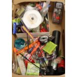 Box of mixed fishing tackle including line and floats. P&P Group 3 (£25+VAT for the first lot and £