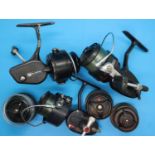 Three Mitchell fishing reels including 3005 and 206 and three spark reels. P&P Group 2 (£18+VAT