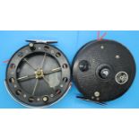 Two Allcocks Match Aerial 4.5 inch fishing reels. P&P Group 2 (£18+VAT for the first lot and £3+