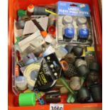 Box of mixed fishing tackle including swim feeders. P&P Group 3 (£25+VAT for the first lot and £5+