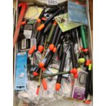 Box of mixed fishing tackle including floats. P&P Group 3 (£25+VAT for the first lot and £5+VAT